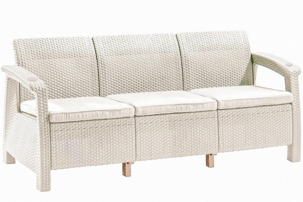 Трёхместный диван  Yalta Sofa 3 Seat белый купить в Набережных Челнах
