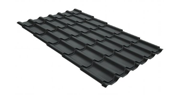 Металлочерепица классик GL 0,5 GreenCoat Pural Matt RR 23 темно-серый (RAL 7024 мокрый асфальт) купить в Набережных Челнах