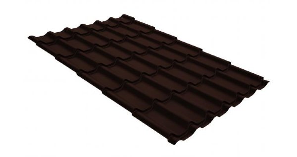 Металлочерепица классик GL 0,5 GreenCoat Pural Matt RR 887 шоколадно-коричневый (RAL 8017 шоколад) купить в Набережных Челнах