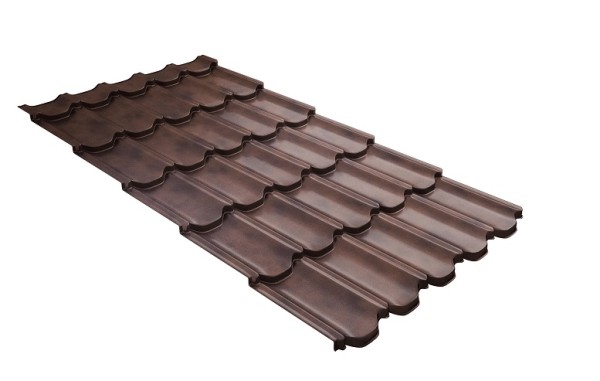 Металлочерепица квинта плюс с  3D резом 0,45 Safari Twincolor Brown купить в Набережных Челнах