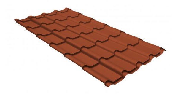 Металлочерепица камея GL 0,5 GreenCoat Pural RR 750 кирпично-красный (RAL 8004 терракота) купить в Набережных Челнах