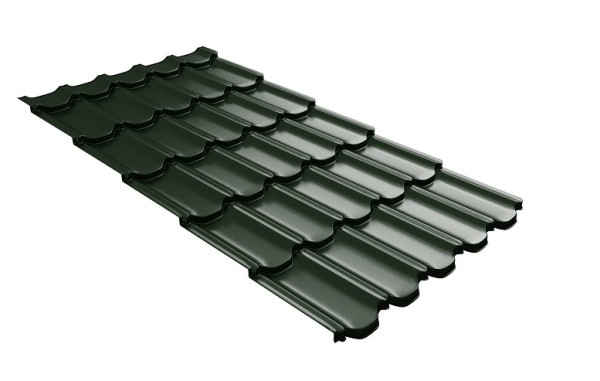 Металлочерепица квинта плюс с 3D резом 0,5 GreenСoat Pural RR 11 темно-зеленый (RAL 6020 хромовая зелень) купить в Набережных Челнах