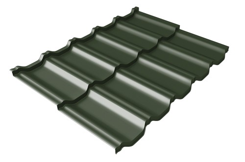 Металлочерепица модульная Квинта Uno Grand Line c 3D резом 0,5 GreenСoat Pural Matt RR 11 темно-зеленый (RAL 6020 хромовая зелень) купить в Набережных Челнах