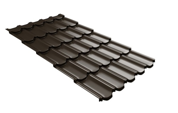 Металлочерепица квинта плюс с 3D резом 0,5 GreenСoat Pural RR 32 темно-коричневый (RAL 8019 серо-коричневый) купить в Набережных Челнах