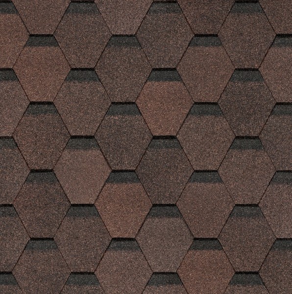 Гибкая черепица Docke, коллекция Шестигранник Коричневый купить в Набережных Челнах