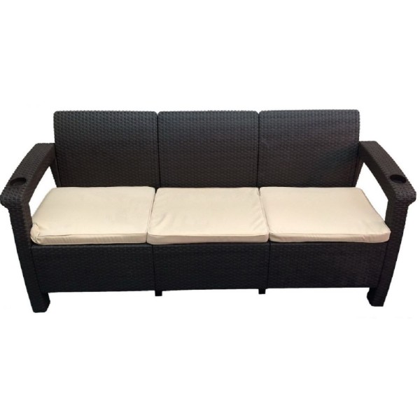 Трёхместный диван  Yalta Sofa 3 Seat венге купить в Набережных Челнах
