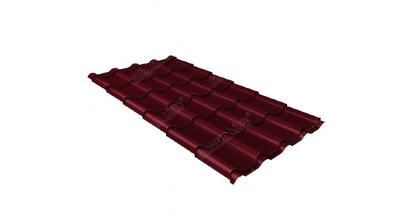 Металлочерепица камея 0,5 Satin RAL 3005 красное вино купить в Набережных Челнах