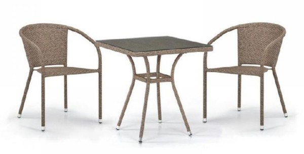Комплект плетеной мебели AFINA из иск. ротанга T282BNT/Y137C-W56 Light Brown 2Pcs купить в Набережных Челнах
