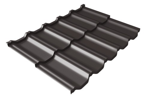 Металлочерепица модульная Квинта Uno Grand Line c 3D резом 0,5 Satin Мatt RR 32 темно-коричневый купить в Набережных Челнах