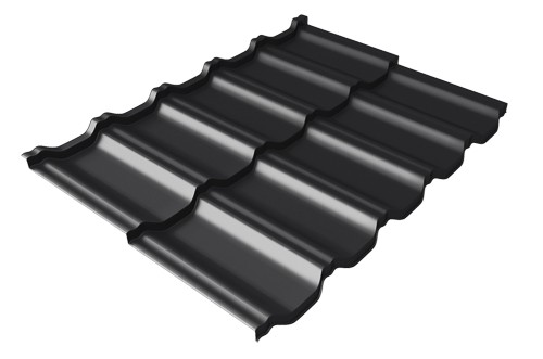 Металлочерепица модульная Квинта Uno Grand Line c 3D резом 0,5 Satin Мatt RAL 9005 черный купить в Набережных Челнах
