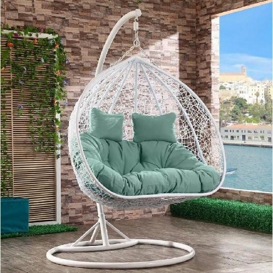 Кресло Подвесное из искусственного ротанга AFM-109A White/Green купить в Набережных Челнах
