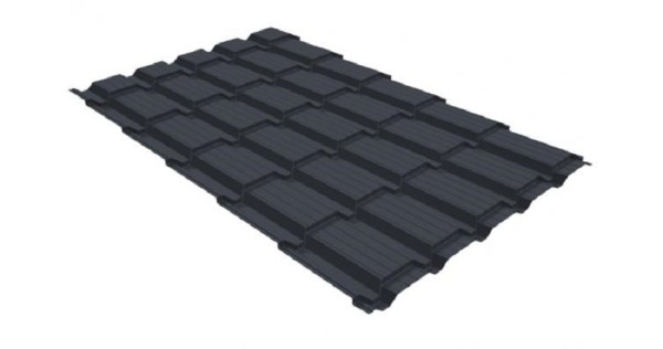 Металлочерепица GL квадро профи 0,5 GreenCoat Pural RR 23 темно-серый (RAL 7024) мокрый асфальт купить в Набережных Челнах