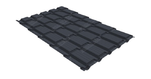 Металлочерепица GL квадро профи 0,5 Satin RAL 7024 мокрый асфальт купить в Набережных Челнах