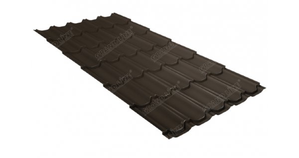 Металлочерепица квинта плюс 0,5 GreenCoat Pural Matt RR 32 темно-коричневый (RAL 8019 серо-коричневый) купить в Набережных Челнах