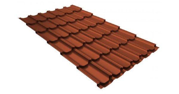 Металлочерепица квинта плюс 0,5 GreenCoat Pural RR 750 кирпично-красный (RAL 8004 терракота) купить в Набережных Челнах
